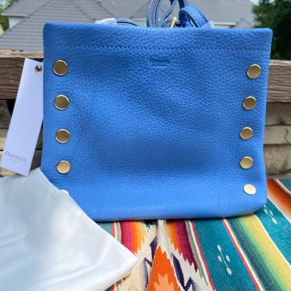 Hammitt Duke Crossbody Clutch Skylight Blue/Brushed Gold NEW - Picture 3 of 8